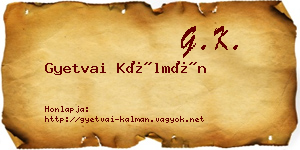 Gyetvai Kálmán névjegykártya