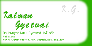 kalman gyetvai business card